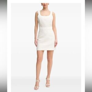 Guess White Square-Neck Mini Dress